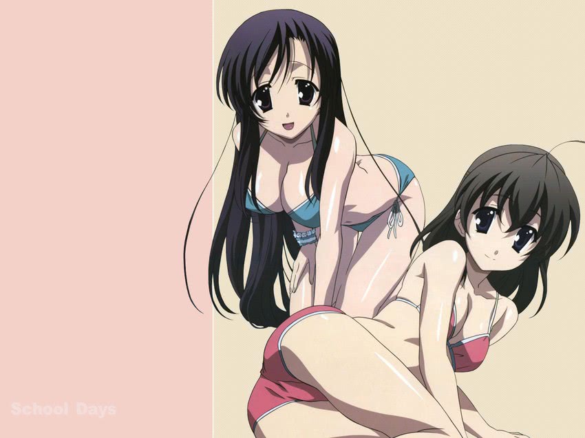 katsura kotonoha and saionji sekai (school days) drawn by gotou_junji