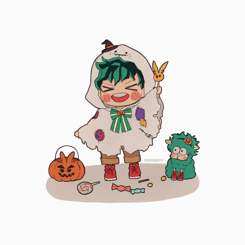 midoriya izuku and all might (boku no hero academia) drawn by gaagyeo