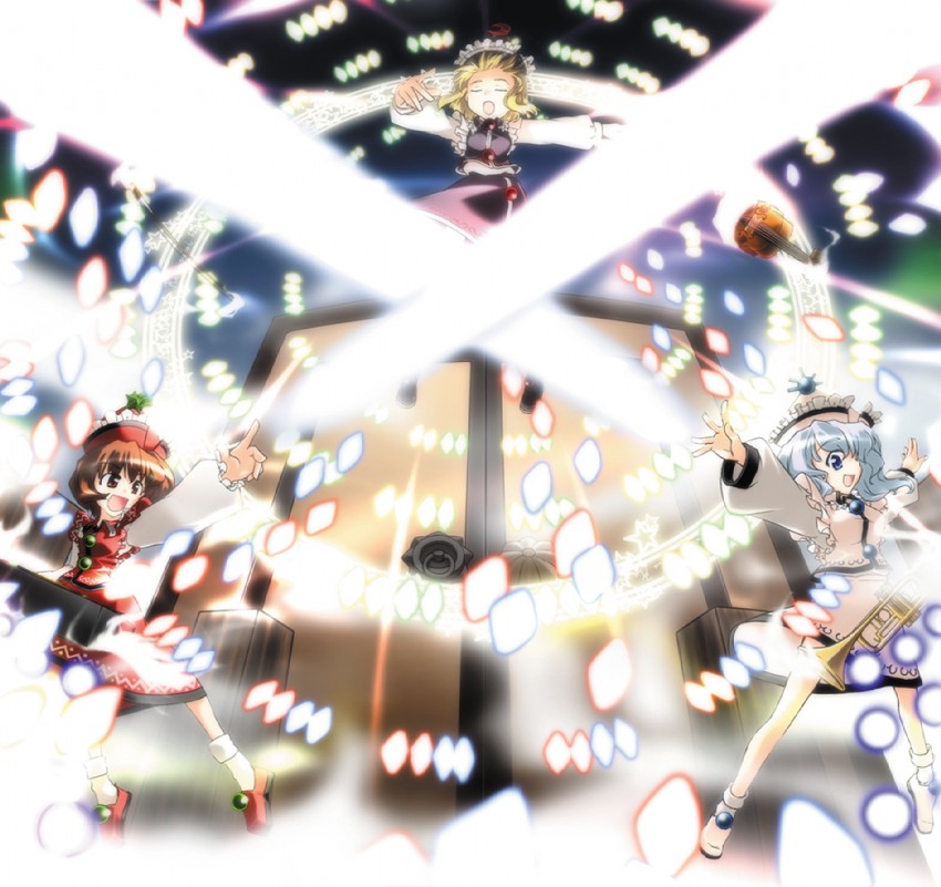 lunasa prismriver, merlin prismriver, and lyrica prismriver (touhou and 1 more) drawn by hiyorimi