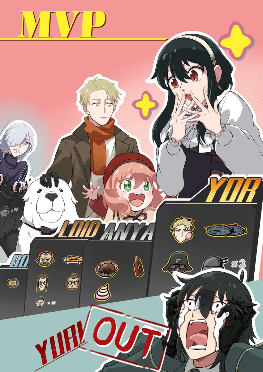 yor briar, anya, twilight, bond, yuri briar, and 1 more (spy x family) drawn by qi_luo_jiu_san