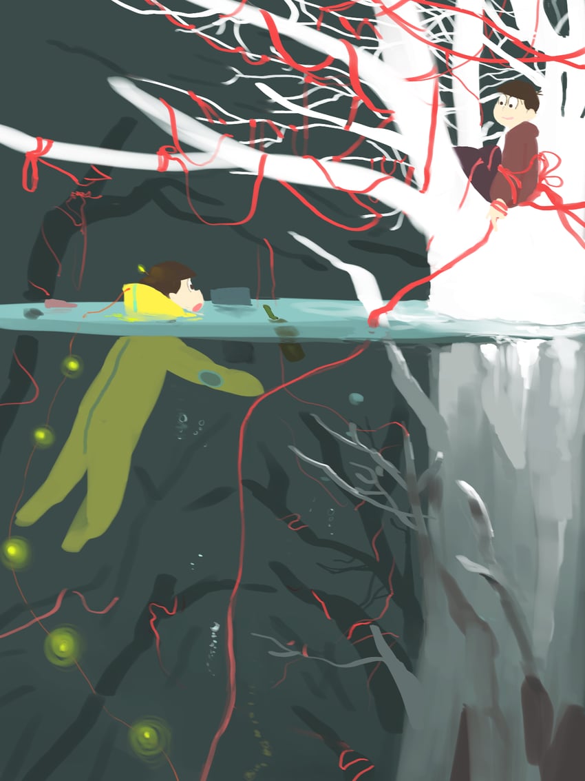 matsuno osomatsu and matsuno jyushimatsu (osomatsu and 1 more) drawn by nacaji
