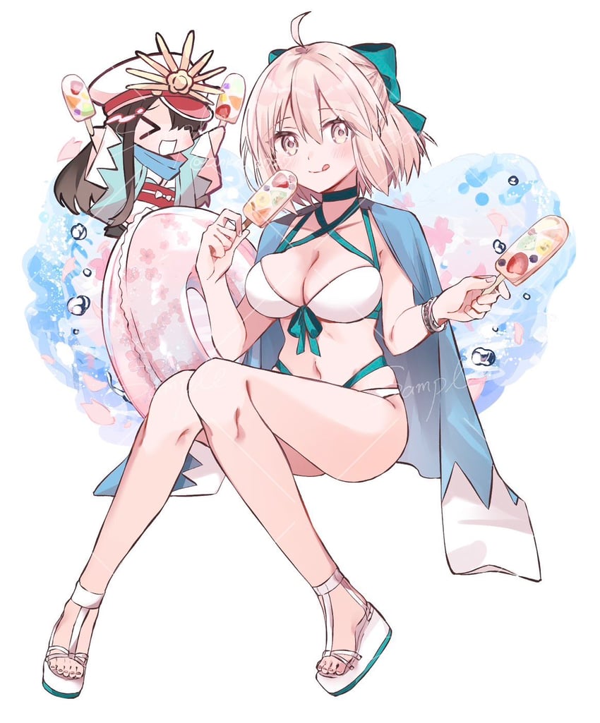 okita souji, oda nobunaga, okita j. souji, and mini nobu (fate and 1 more) drawn by draw_happy_set