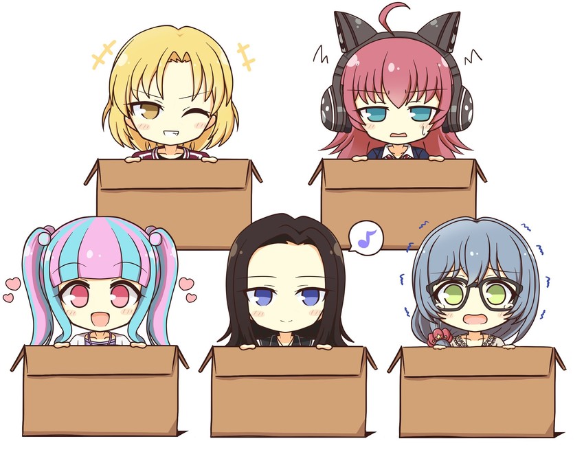tamade chiyu, nyubara reona, wakana rei, asahi rokka, and sato masuki (bang dream!) drawn by teen_(teen629)