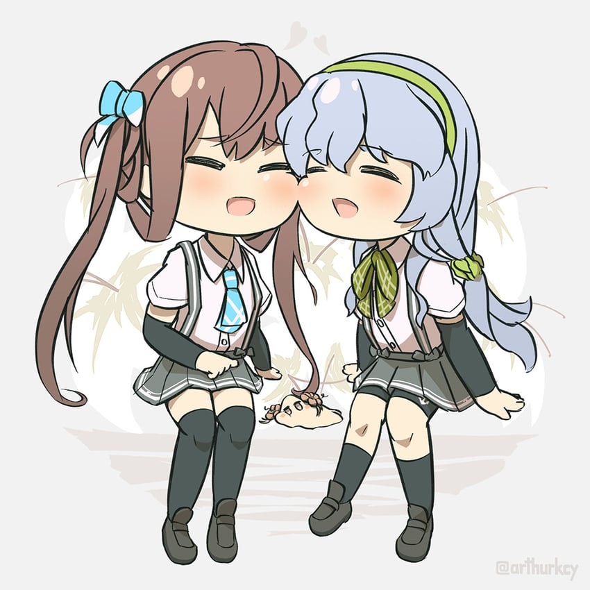 michishio, asagumo, and yamagumo (kantai collection) drawn by arthur_ko