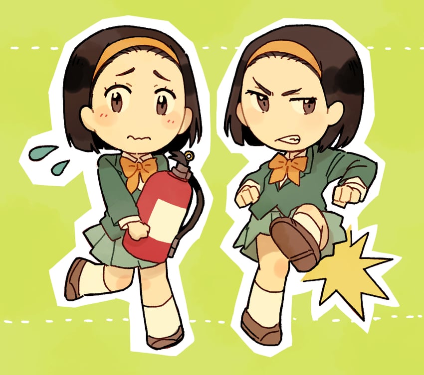 shou and midoushima yuu (clock tower and 1 more) drawn by cham67726