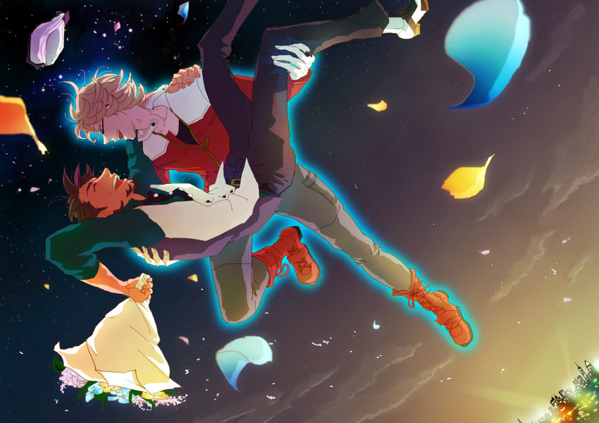 barnaby brooks jr. and kaburagi t. kotetsu (tiger & bunny) drawn by miya1018