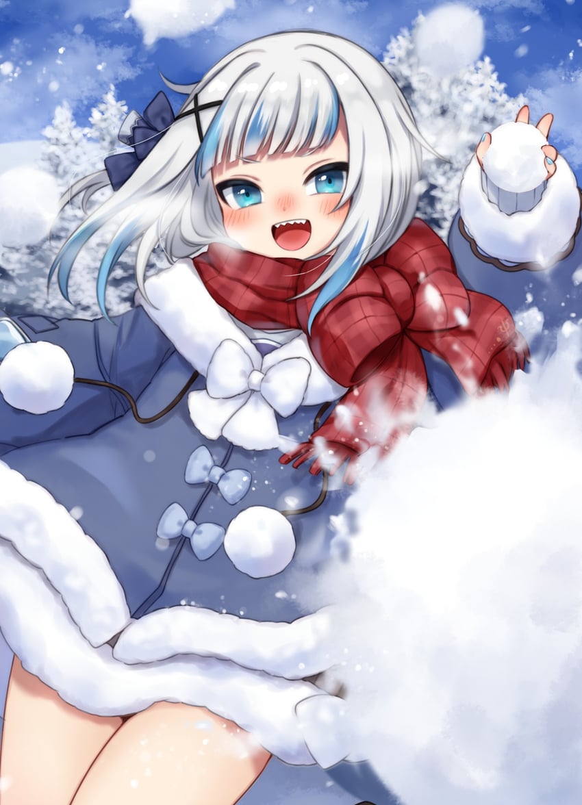 gawr gura (hololive and 1 more) drawn by rabio_(labi555)