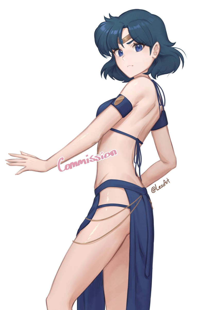 mizuno ami and sailor mercury (bishoujo senshi sailor moon) drawn by lesu