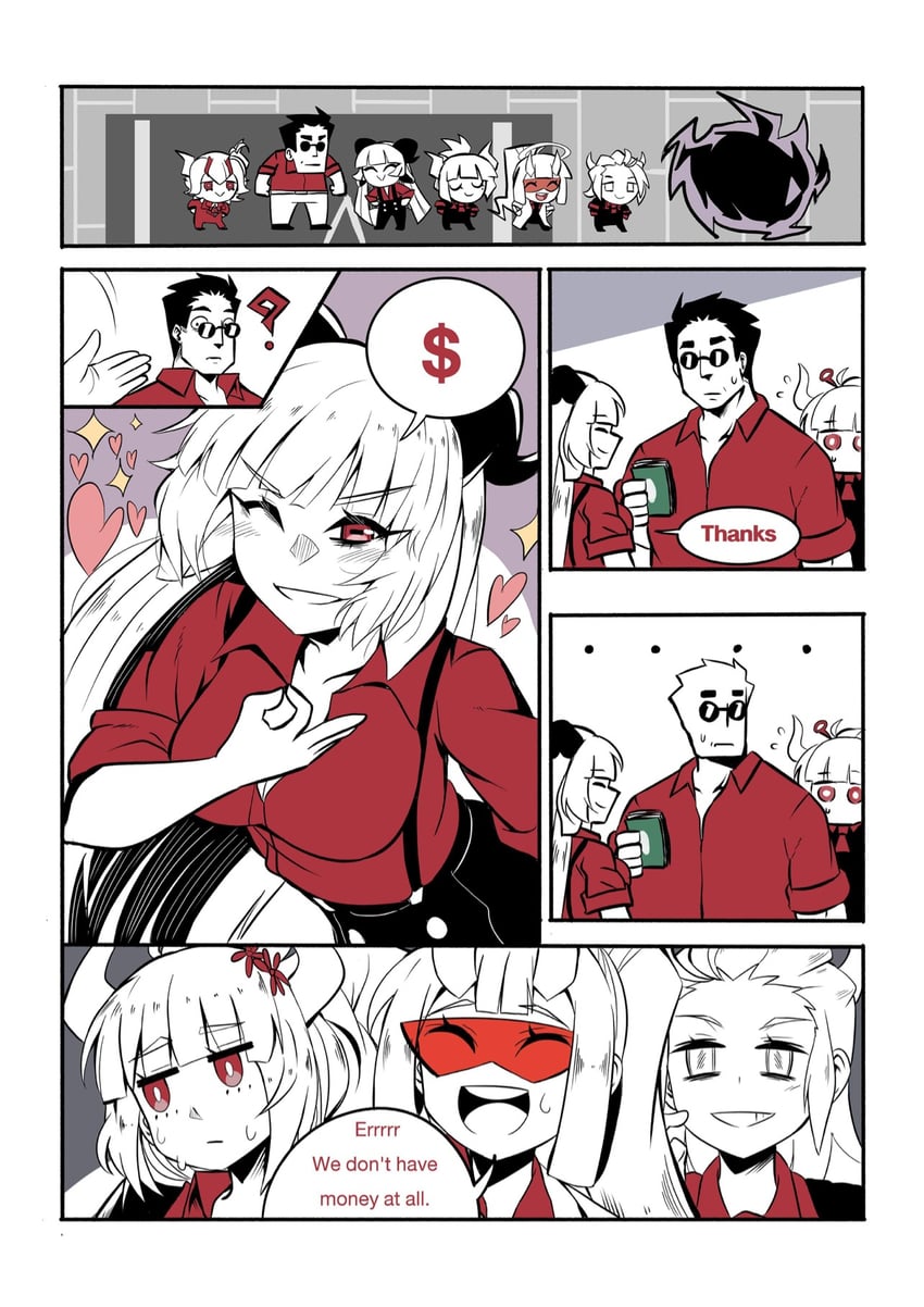 lucifer, justice, helltaker, cerberus, beelzebub, and 2 more (original and 1 more) drawn by demongem