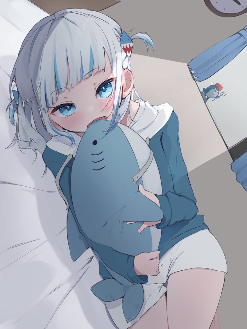 gawr gura and bloop (hololive and 1 more) drawn by uica