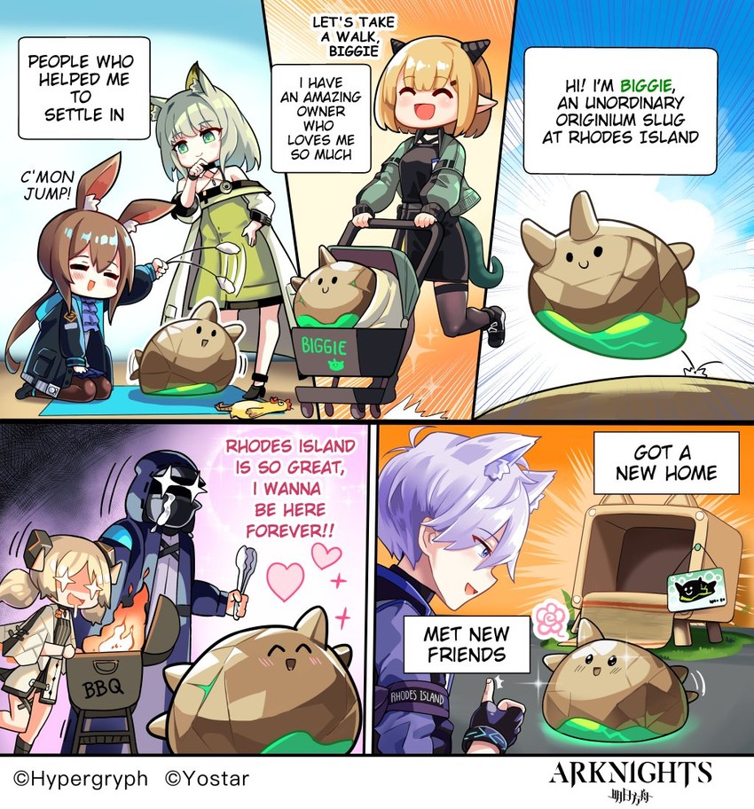 doctor, amiya, kal'tsit, ifrit, originium slug, and 3 more (arknights) drawn by hm_(hmongt)