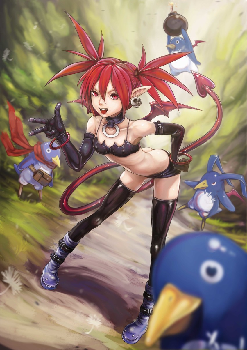 etna, prinny, and laharl (disgaea and 2 more) drawn by kuon_(kwonchanji)