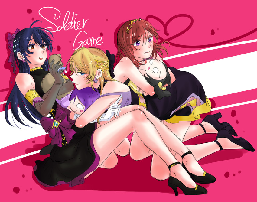 nishikino maki, tojo nozomi, sonoda umi, yazawa nico, ayase eli, and 1 more (love live! and 1 more) drawn by e_len