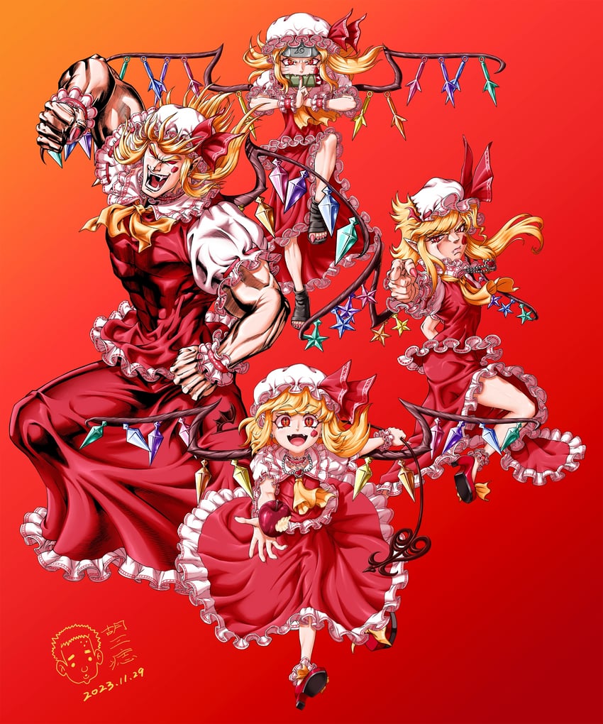 flandre scarlet (touhou and 4 more) drawn by hyt