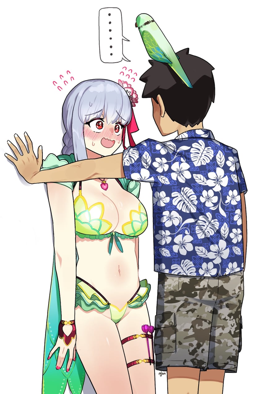 fujimaru ritsuka and kama (fate and 1 more) drawn by monkey_jon