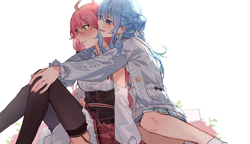 hoshimachi suisei and sakura miko (hololive) drawn by tsukino_(nakajimaseiki)