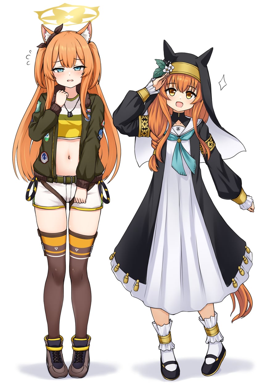 mari and mayano top gun (blue archive and 1 more) drawn by djloops