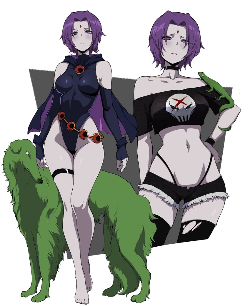 raven and beast boy (dc comics and 1 more) drawn by kekel