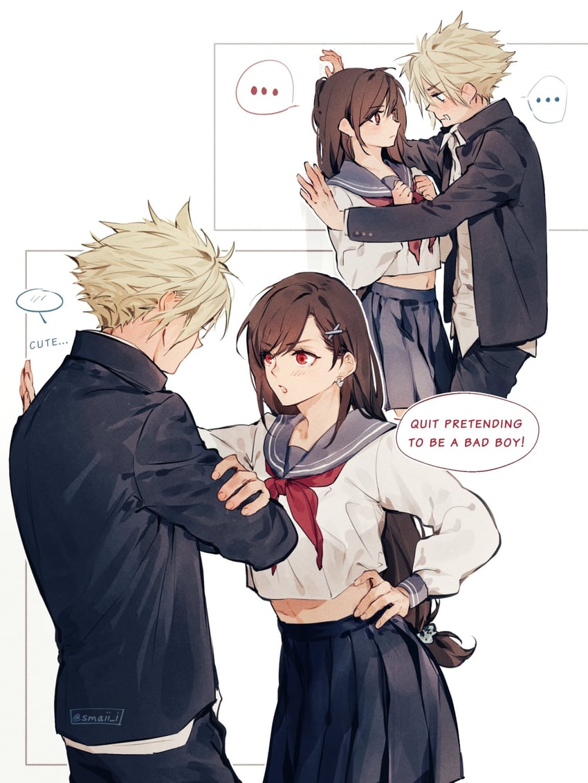 tifa lockhart and cloud strife (final fantasy and 2 more) drawn by maiii_(smaii_i)