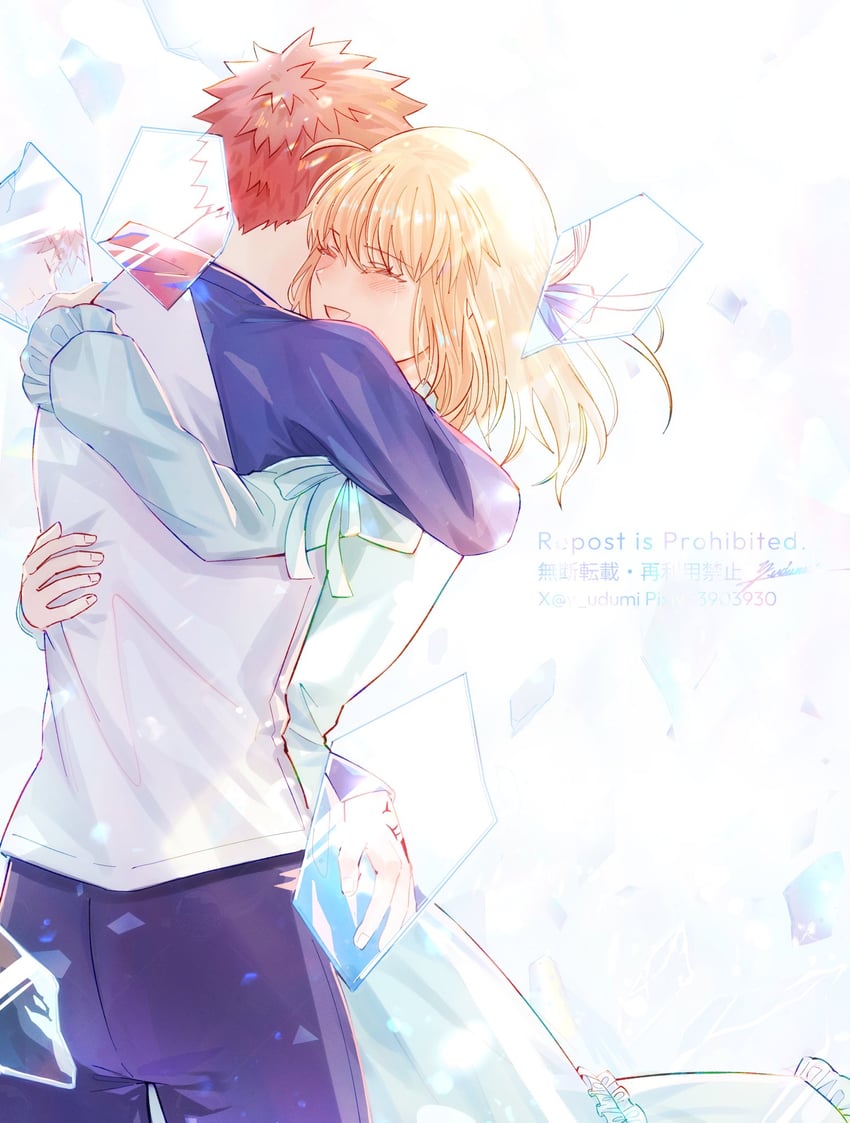 artoria pendragon, saber, emiya shirou, and archer (fate and 2 more) drawn by yamano_udumi
