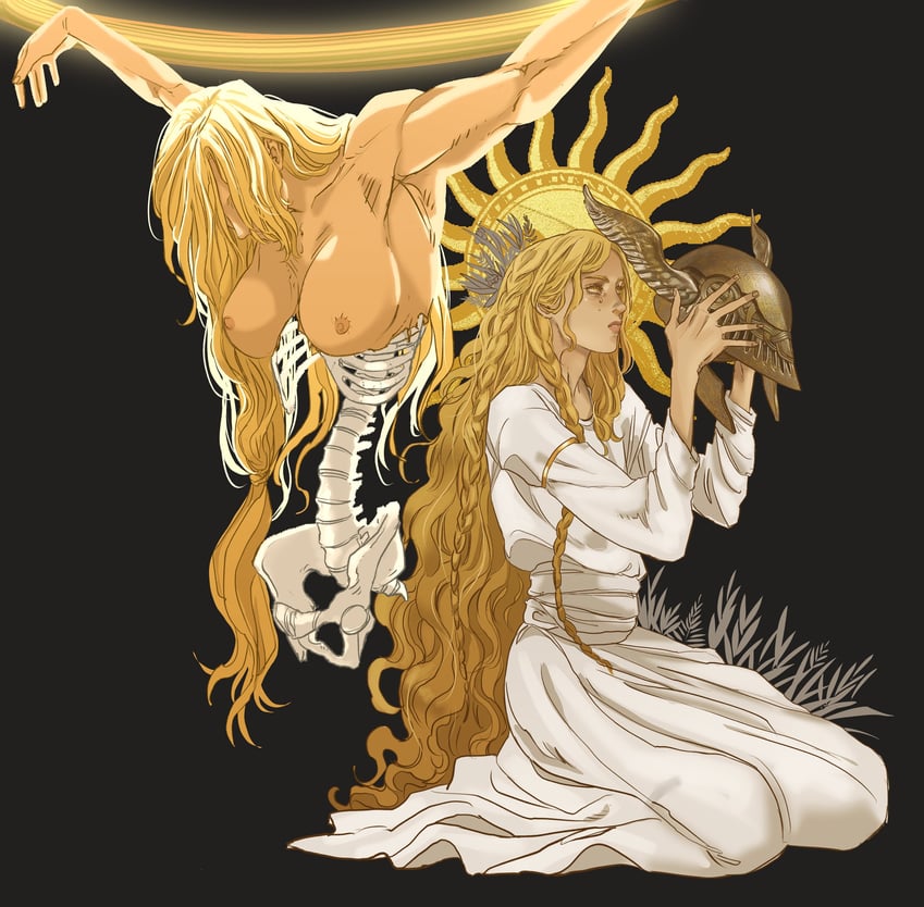 miquella and queen marika the eternal (elden ring) drawn by marceline2174