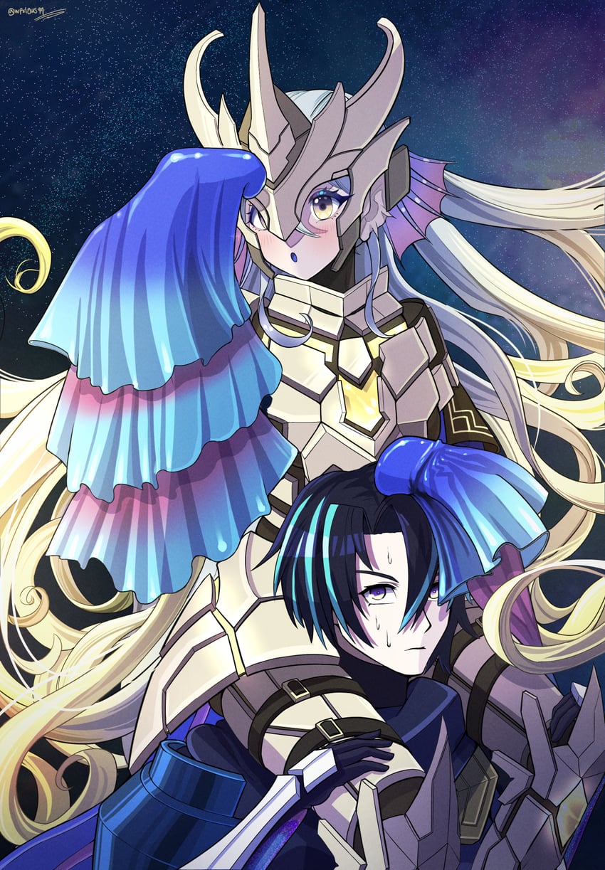 kitkallos, visas starfrost, visas samsara, and mannadium trisukta (yu-gi-oh!) drawn by jetihyeon