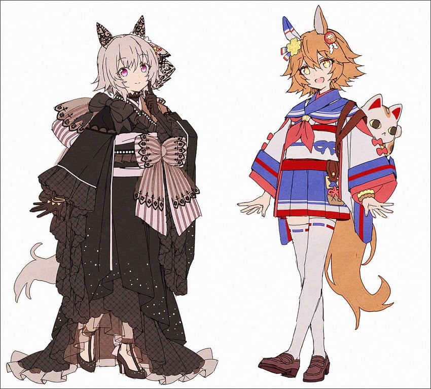 matikanefukukitaru and curren chan (umamusume and 1 more) drawn by hakusai_(tiahszld)
