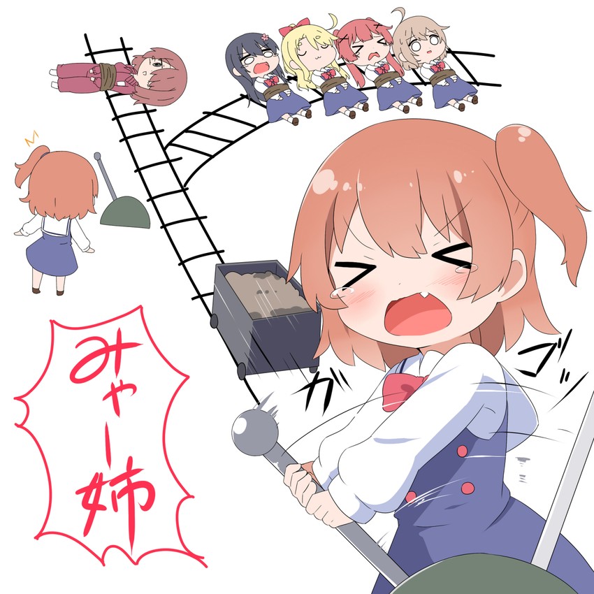 himesaka noa, shirosaki hana, hoshino miyako, hoshino hinata, tanemura koyori, and 1 more (watashi ni tenshi ga maiorita!) drawn by makuran