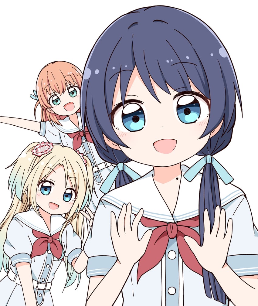 hinoshita kaho, murano sayaka, and osawa rurino (love live! and 1 more) drawn by miyamaki
