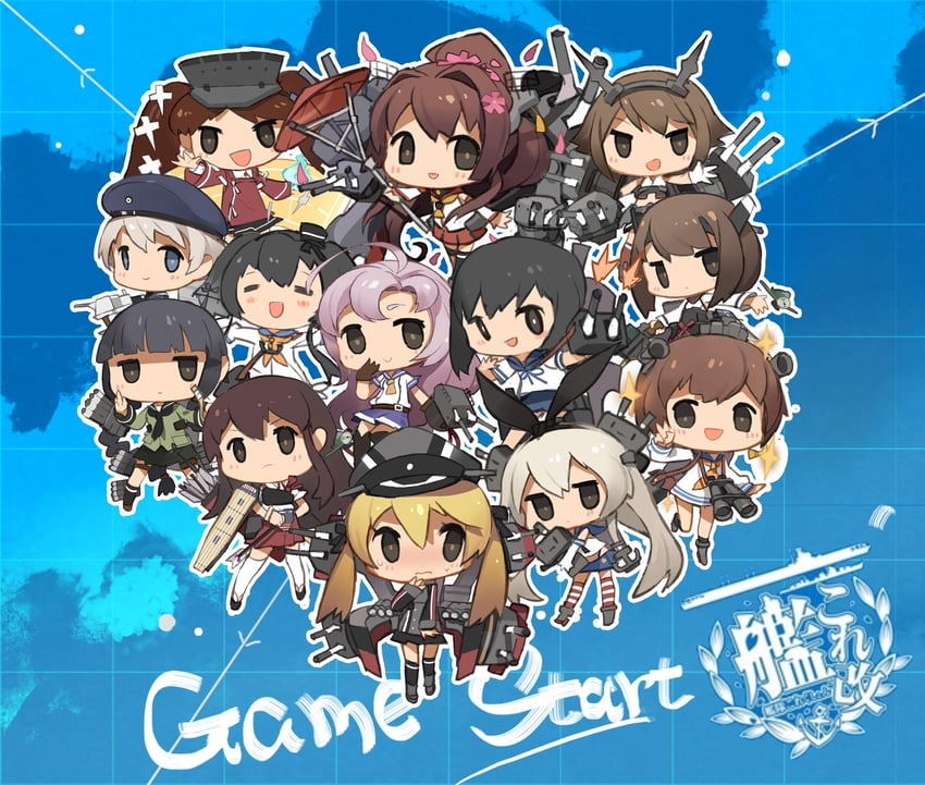shimakaze, akagi, fubuki, ryuujou, yukikaze, and 9 more (kantai collection) drawn by jong_tu