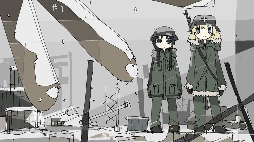 chito and yuuri (shoujo shuumatsu ryokou) drawn by tsukumizu_yuu