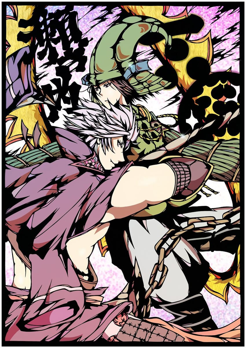 chousokabe motochika and mouri motonari (sengoku basara) drawn by okojo_(okojyo333)