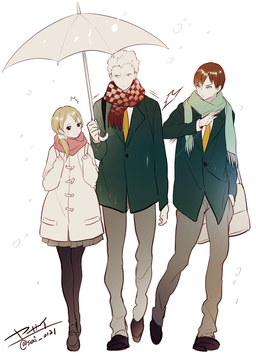 futakuchi kenji, aone takanobu, and nametsu mai (haikyuu!!) drawn by yasai_(getsu)