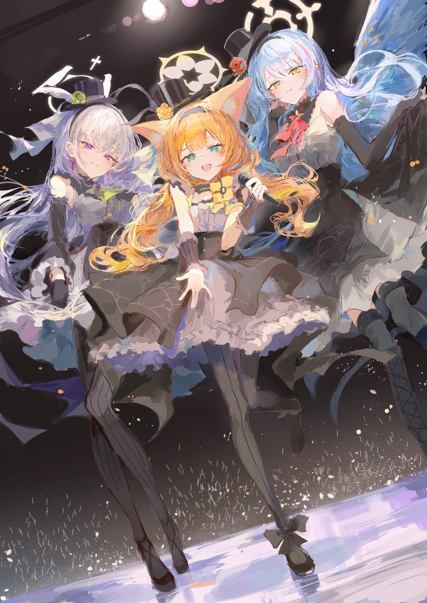 mari, sakurako, and mine (blue archive) drawn by ichika_(ichika87)