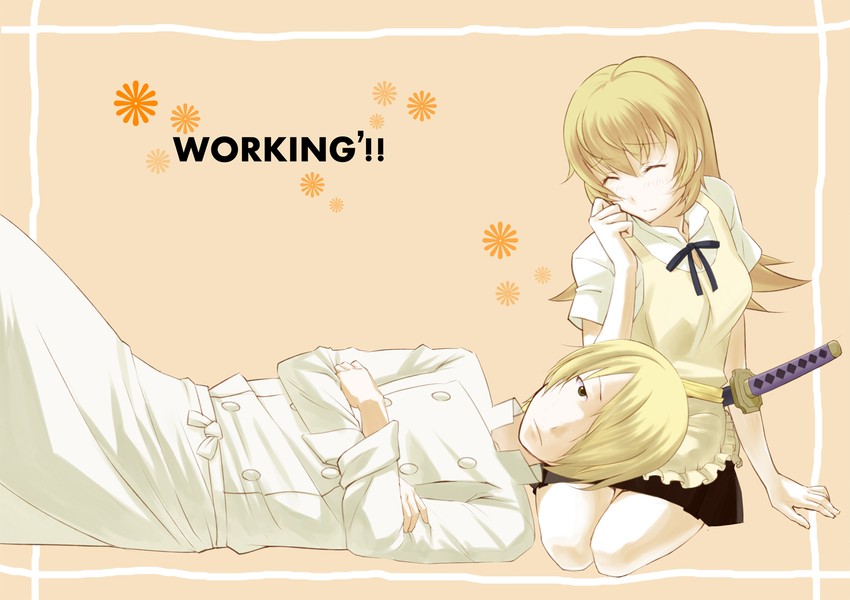 todoroki yachiyo and satou jun (working!!) drawn by rin2008