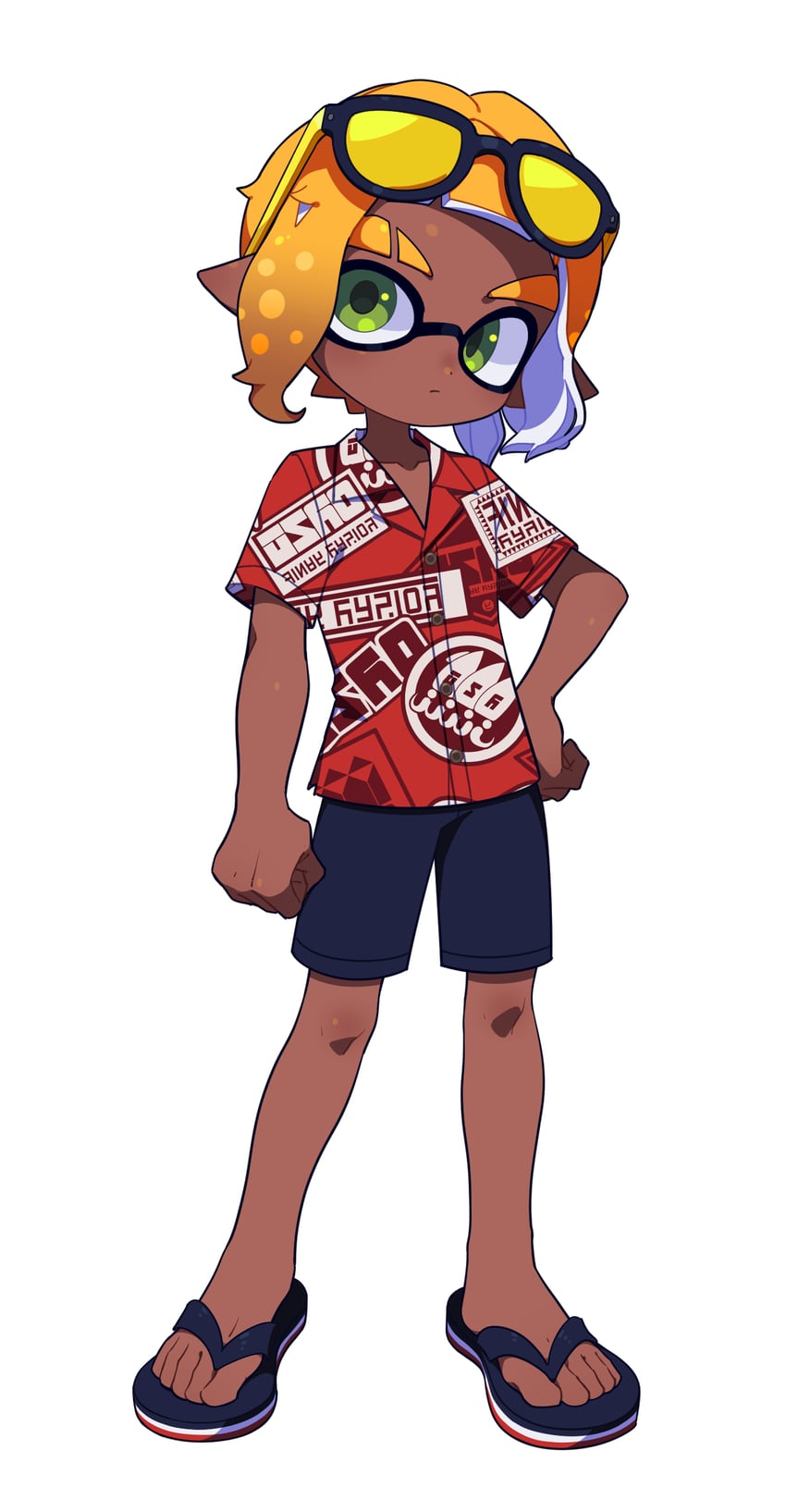 inkling player character and inkling boy (splatoon) drawn by surume01417