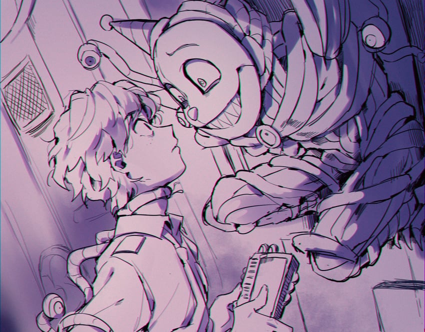 michael afton and ennard (five nights at freddy's and 1 more) drawn by fullbban_g
