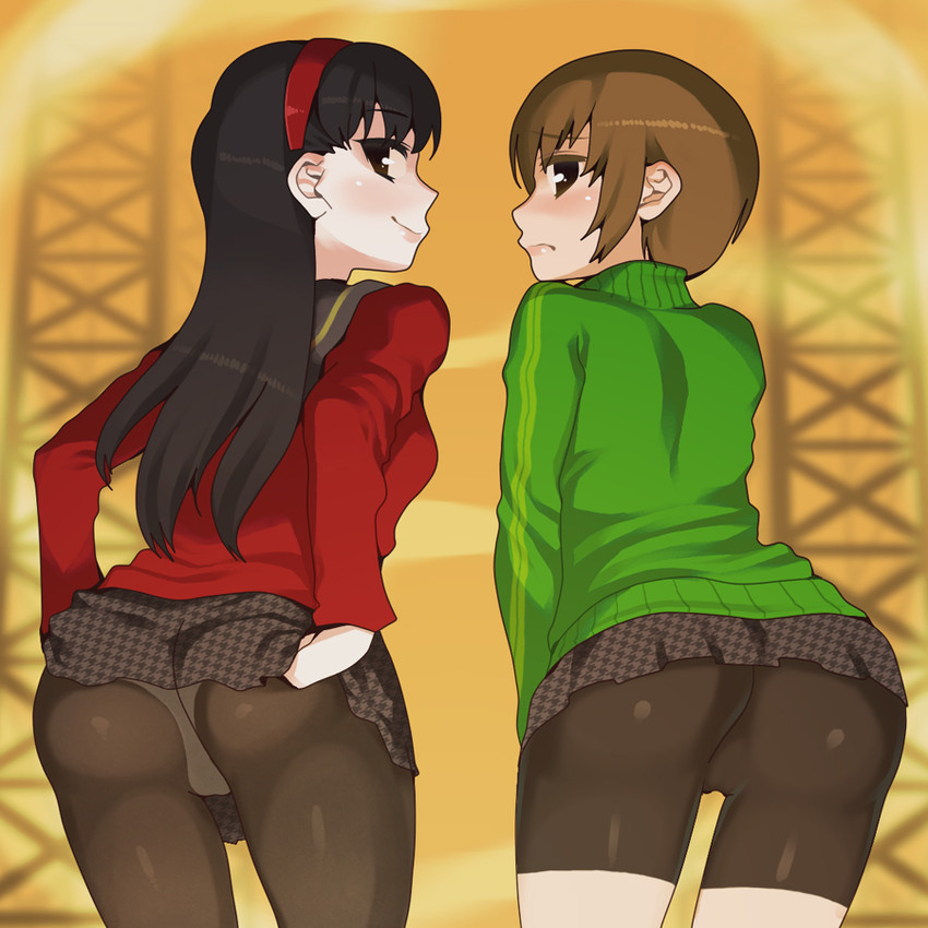 satonaka chie and amagi yukiko (persona and 1 more) drawn by kuroshin