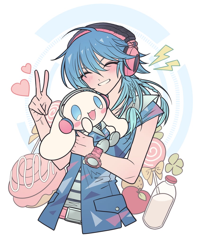cinnamoroll and seragaki aoba (sanrio and 2 more) drawn by meremero