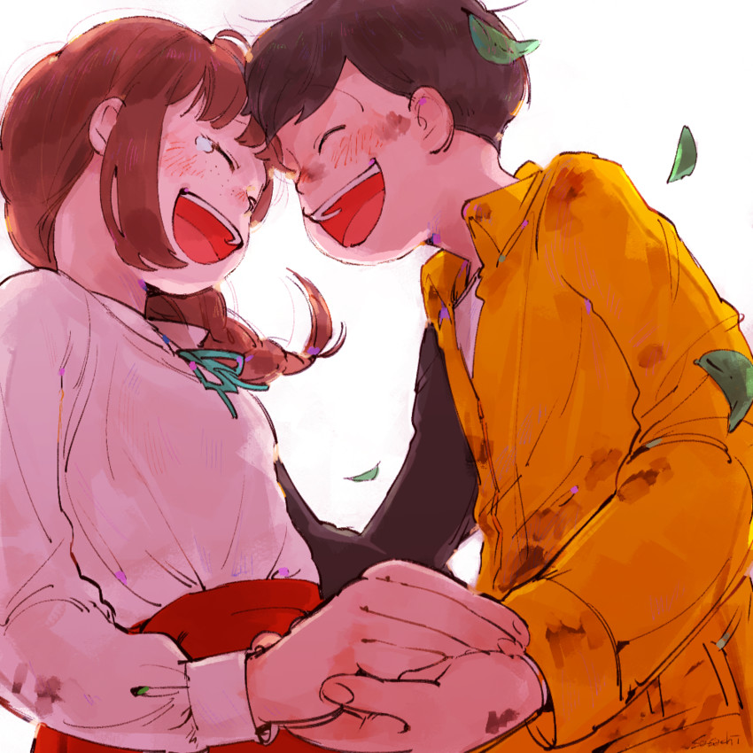 matsuno jyushimatsu and jyushimatsu's girlfriend (osomatsu and 2 more) drawn by sasachin