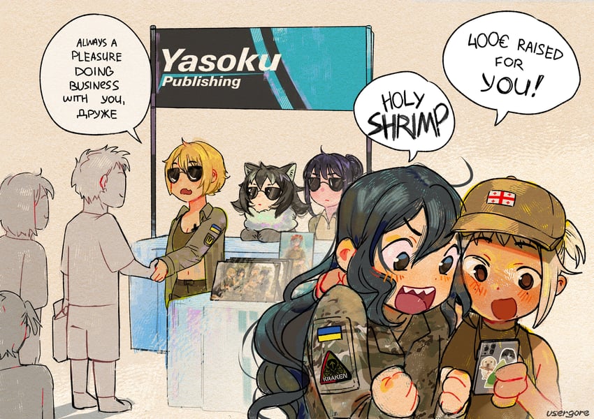 marichka, kraken, eva, and nika (original) drawn by usergore