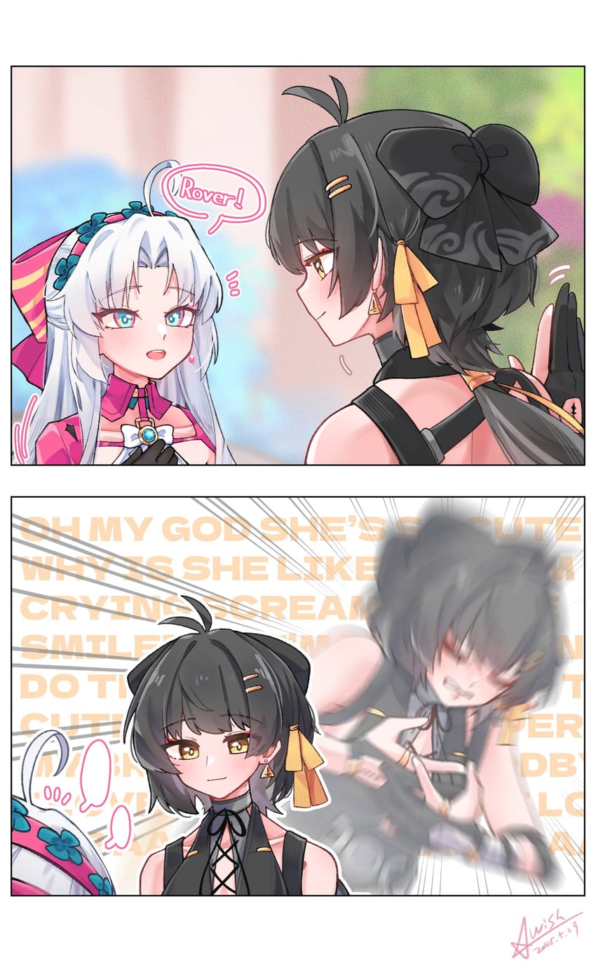 rover, female rover, and carlotta (wuthering waves) drawn by starblame