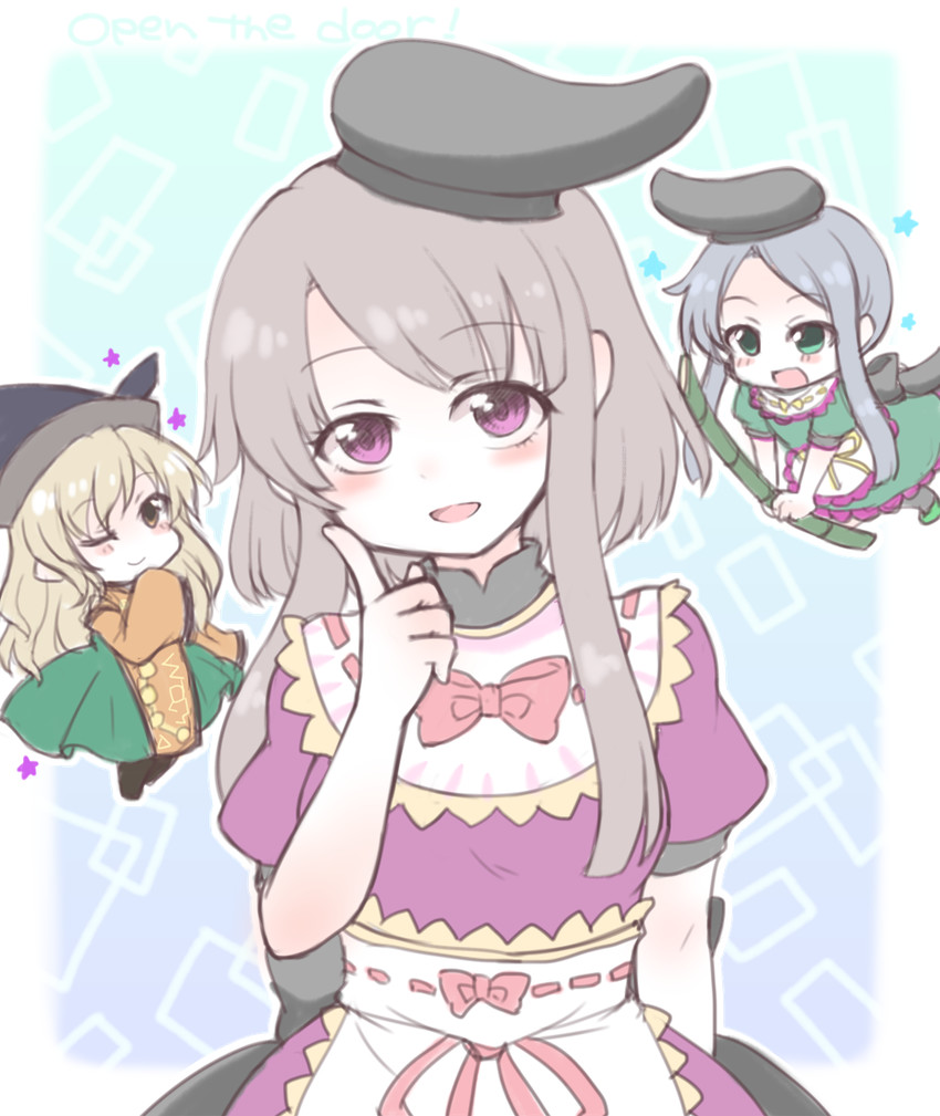 matara okina, nishida satono, and teireida mai (touhou) drawn by shiohachi