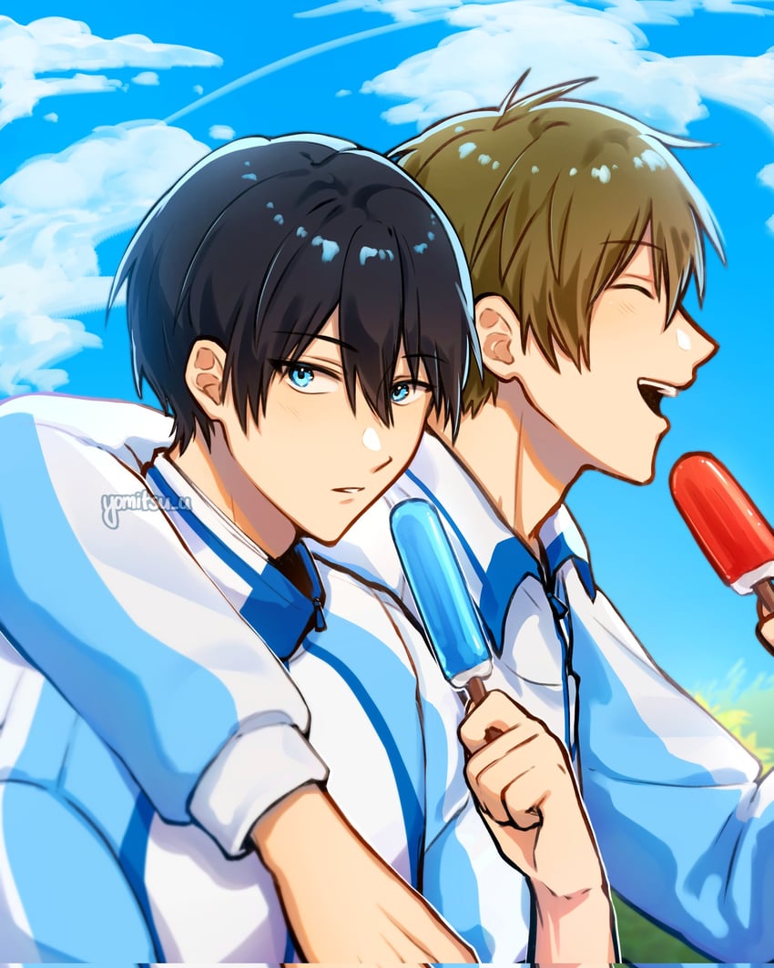 tachibana makoto and nanase haruka (free!) drawn by yomitsu_u