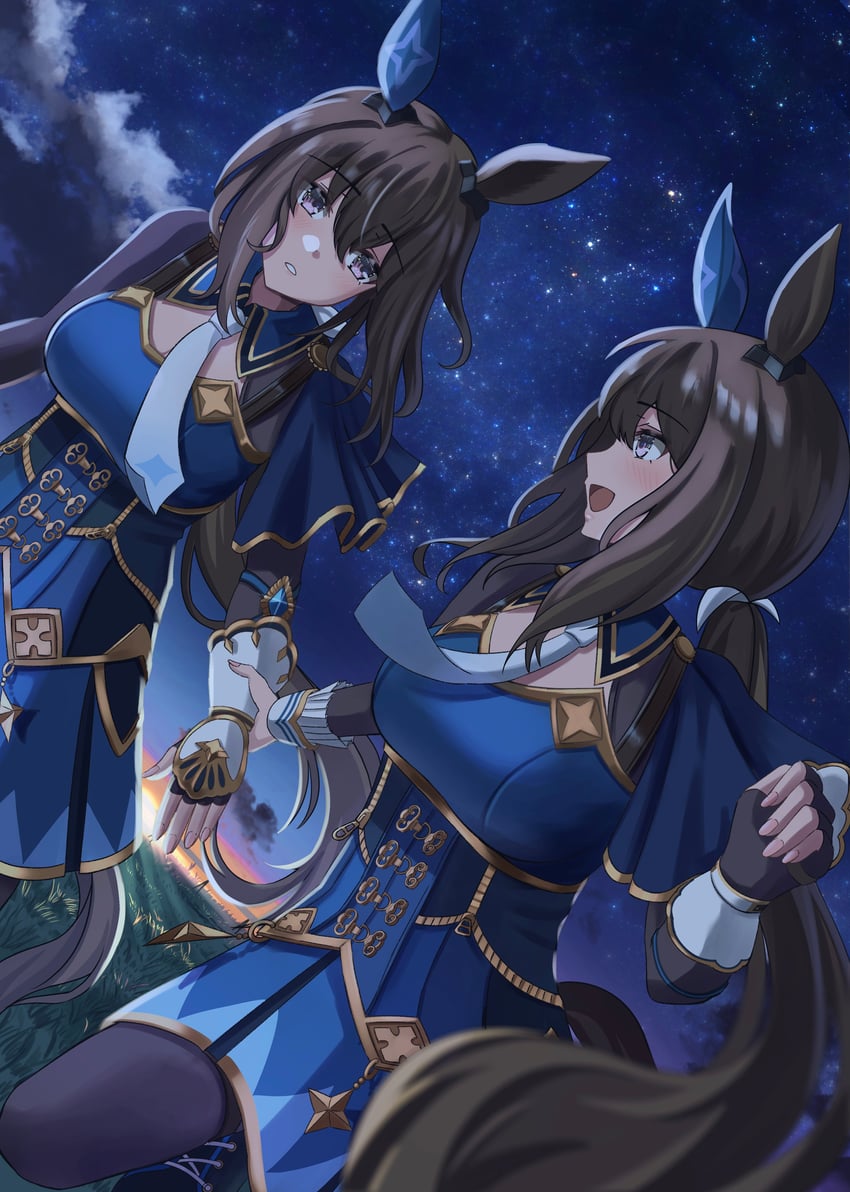 admire vega and admire vega's twin sister (umamusume and 1 more) drawn by aimi_(tikichin0229)