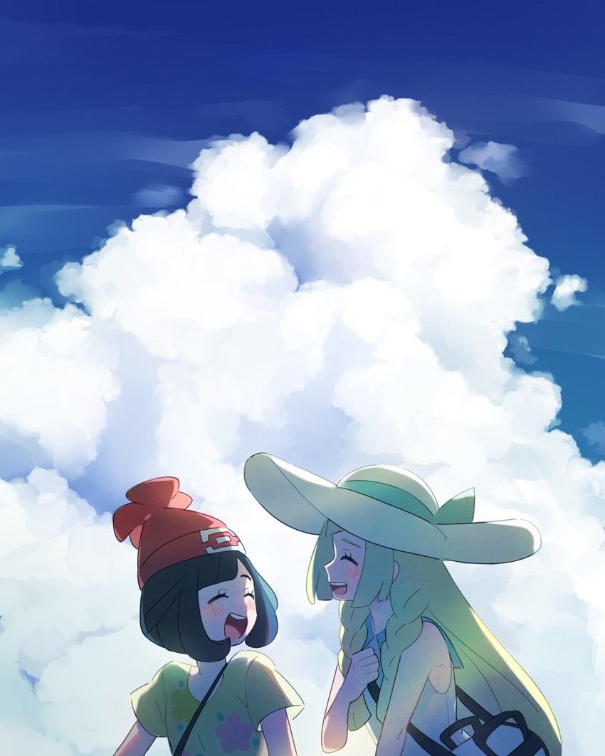 lillie and selene (pokemon and 1 more) drawn by unapoppo