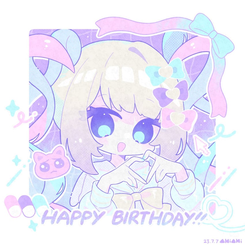 chouzetsusaikawa tenshi-chan and pien cat (needy girl overdose) drawn by akiaki_(aki70102)