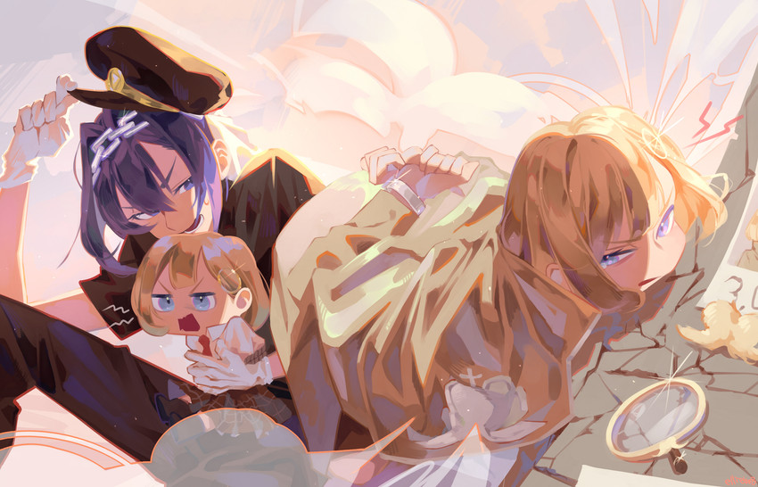 ouro kronii and watson amelia (hololive and 1 more) drawn by ellie_niunai_zhuyi_zhe