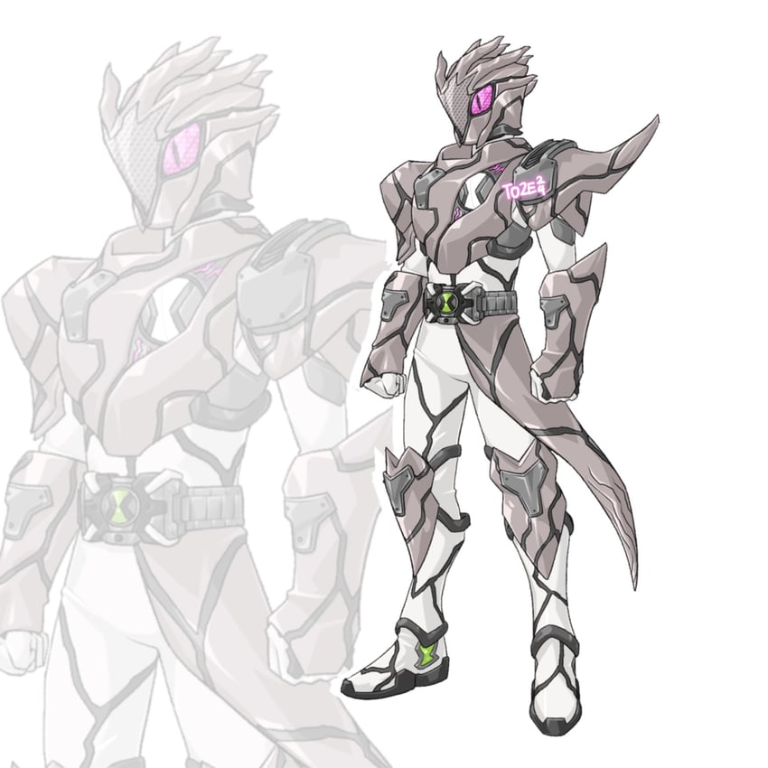 ghostfreak and kamen rider omnitrix (kamen rider and 1 more) drawn by to_ze