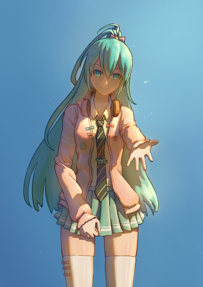hatsune miku (vocaloid and 1 more) drawn by mori_(user_gdnz7828)